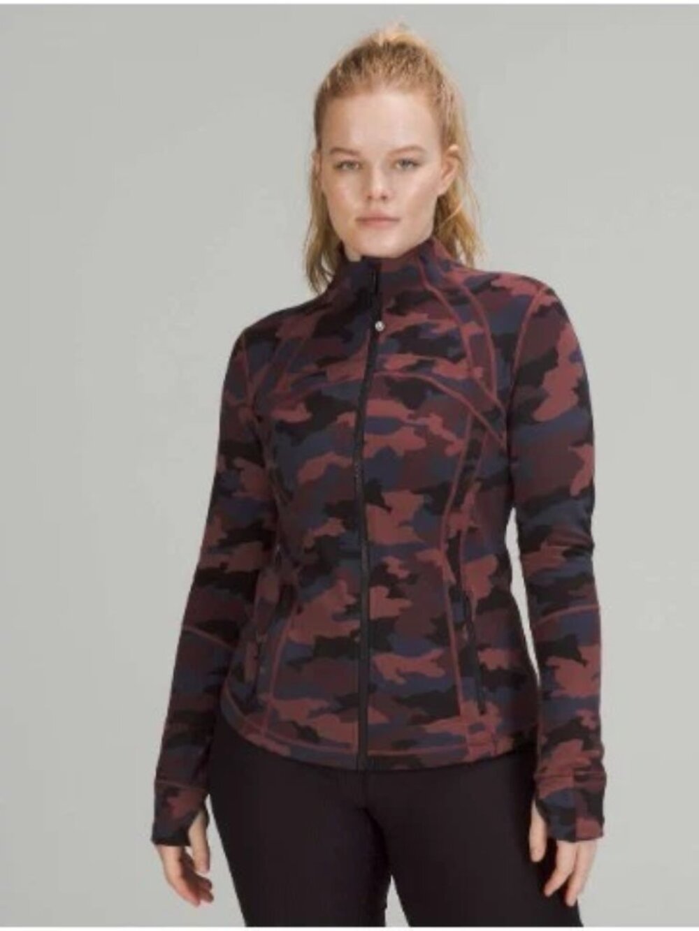 Lululemon Define Jacket Size 8 Heritage 365 Camo Smokey Red Luon Zip Up NWOT